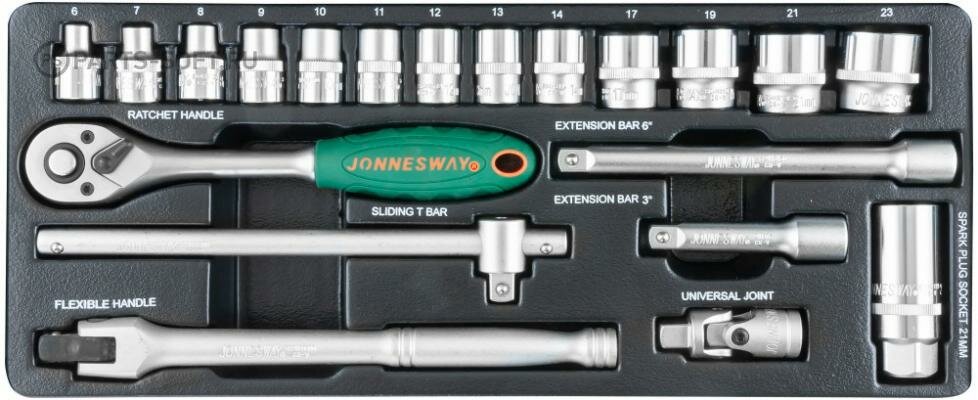 JONNESWAY S04H3120S Набор торцевых головок 38 DR 6-23 мм, 20 предметов