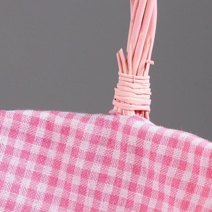 Корзина плетеная, 22 х 22 х 11 х 27 см, розовая - фотография № 2