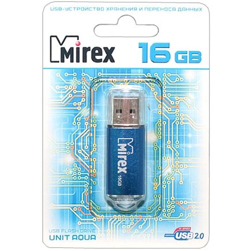 Флешка Mirex Unit aqua 16 Гб usb 2.0 Flash Drive - синий