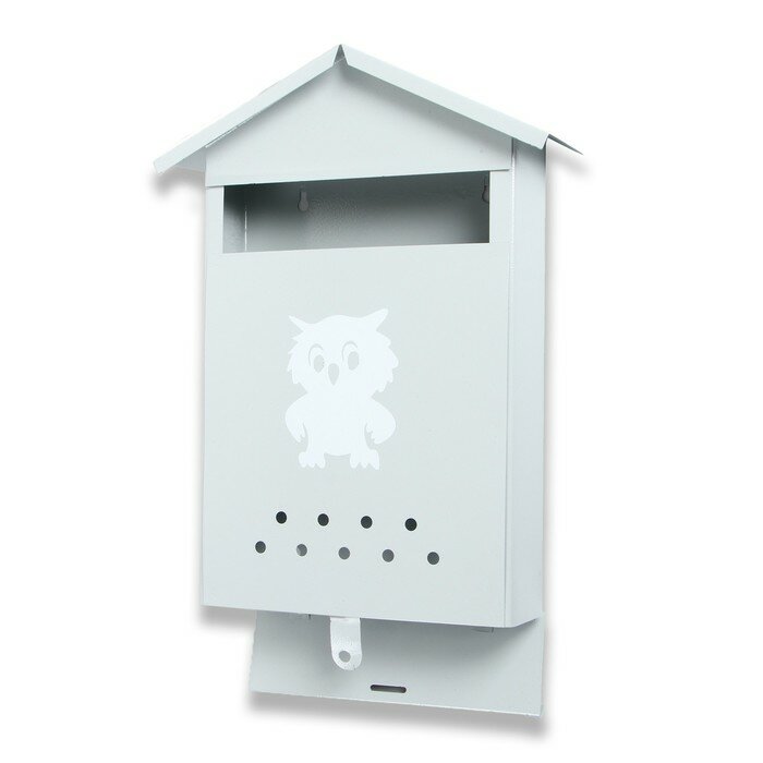 Ящик почтовый без замка (с петлёй), вертикальный, «Домик», серый - фотография № 5