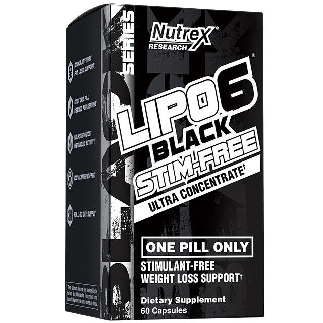 Ускорение метаболизма NUTREX LIPO-6 BLACK STIM-FREE (Paradoxine) 60 капсул
