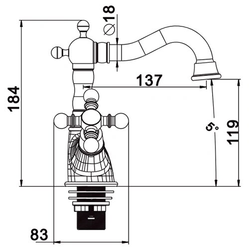 Смеситель для раковины Gappo G1389-4 - фотография № 2