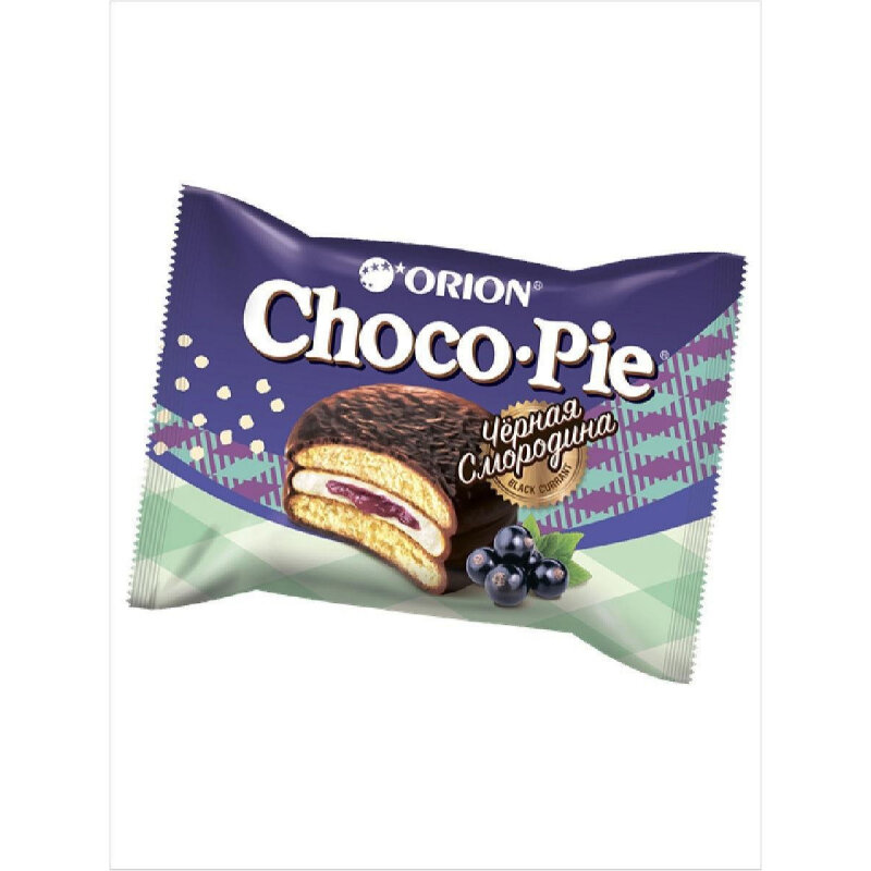 Пирожное в глазури Orion Choco Pie BLACK CURRANT, 12шт/1уп - фотография № 2