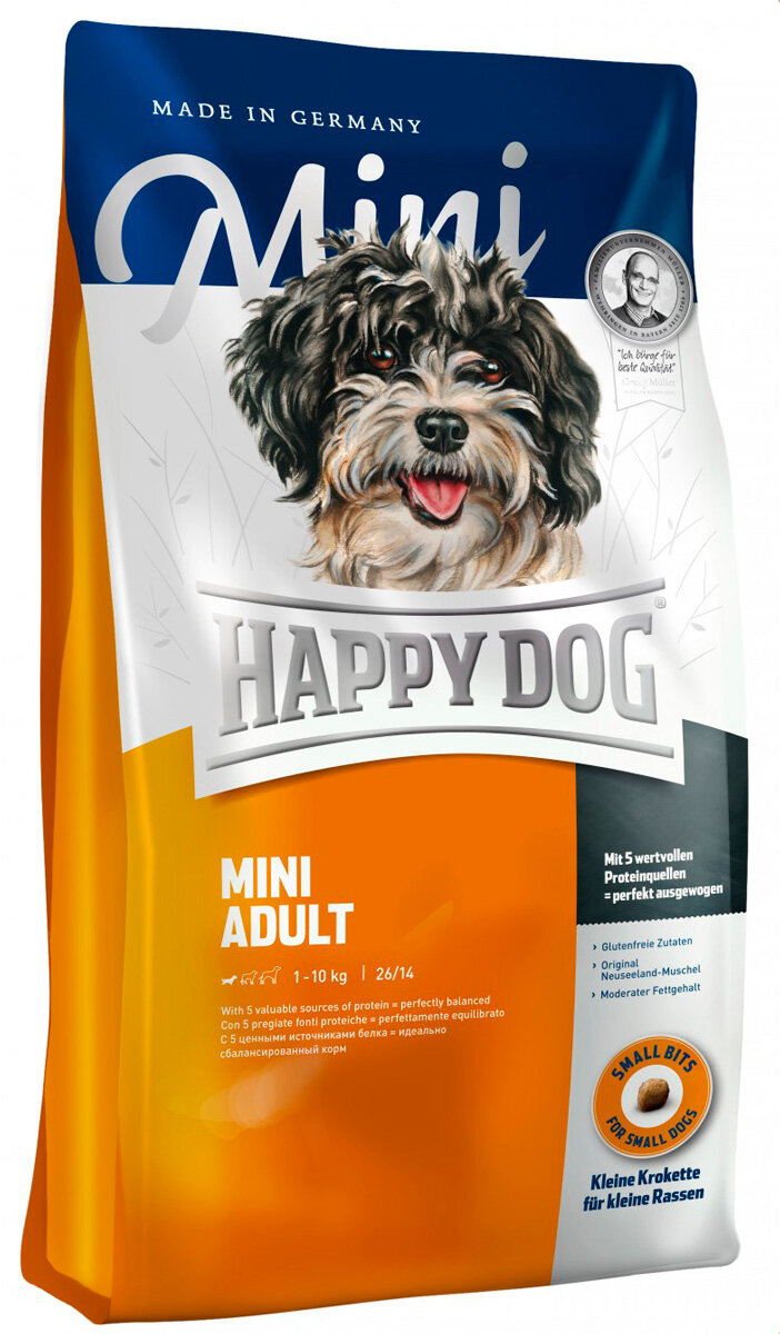 HAPPY DOG SUPREME FIT & WELL ADULT MINI для взрослых собак маленьких пород (1 + 1 кг)
