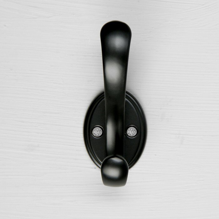 CAPPIO Крючок мебельный CAPPIO, двухрожковый, цвет черный - фотография № 3