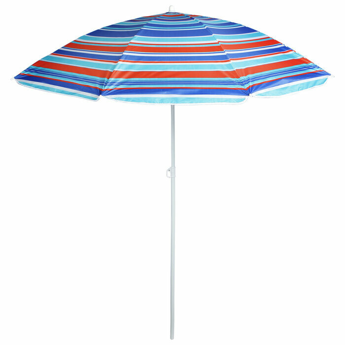 Зонт пляжный «Модерн» с серебряным покрытием, d=180 cм, h=195 см, микс - фотография № 1