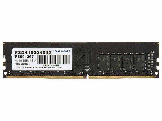 Модуль оперативной памяти Patriot Модуль оперативной памяти 16ГБ DDR4 SDRAM Patriot PSD416G24002 (PC19200, 2400МГц, CL17) (oem)