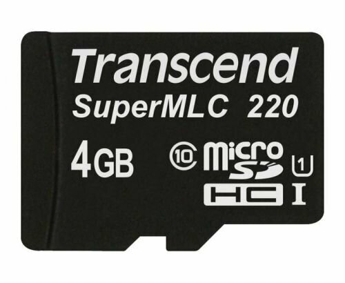 Карта памяти 4GB Transcend 220I Class 10 U1 UHS-I SuperMLC, без адаптера