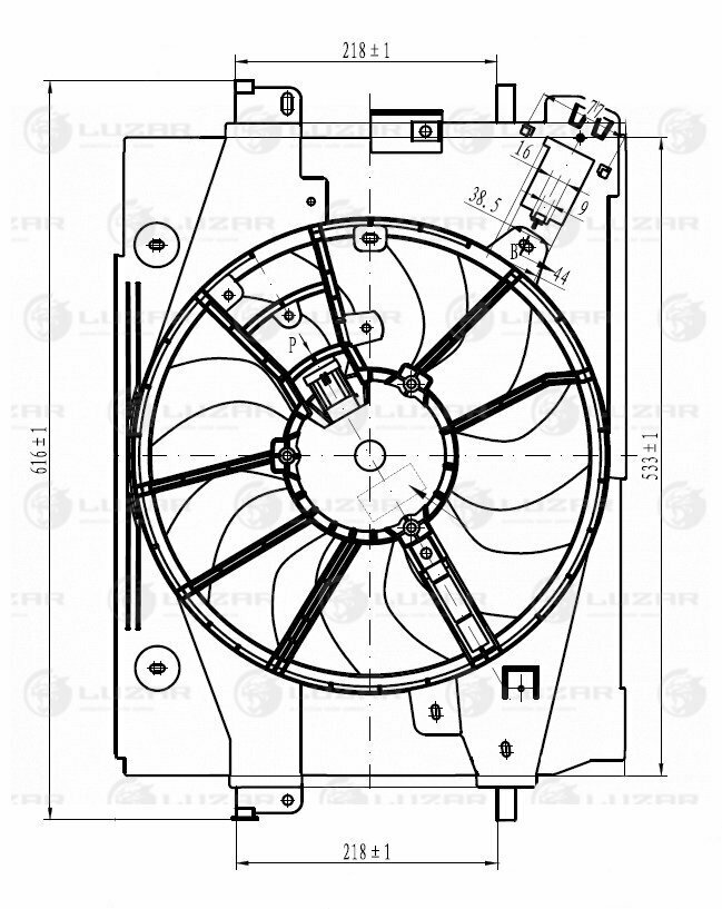 Вентилятор охлаждения с кожухом Renault Logan II (12-)/Лада Vesta (15-) A/C+ (LFK 0979)