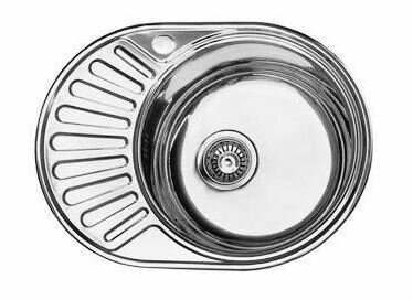 фото Мойка врезная SINKLIGHT N5745 ECO R0,6/160 1P (*15) /нерж., 570*450мм, чаша 370*370мм/ + сифон