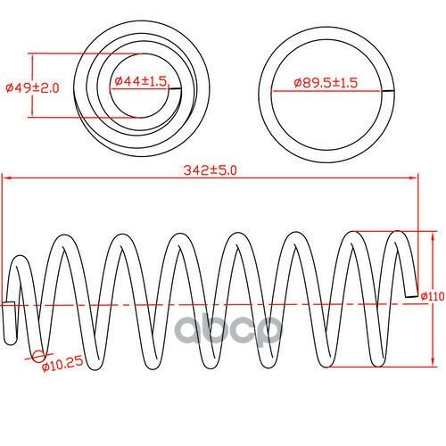 Пружина Задней Подвески Seat Toledo I Vw Golf Iii Vento (1H2) L342-D110-T1025 Zikmar арт. Z48068R