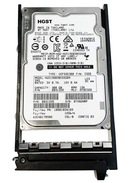   Fujitsu S26361-F5532-L530 300GB 15000 SAS HDD 2,5"