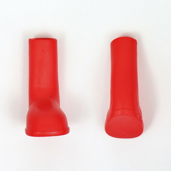 Сапоги резиновые для собак, высокие, размер L (6 х 4, 4 х 9 см), красные - фотография № 4