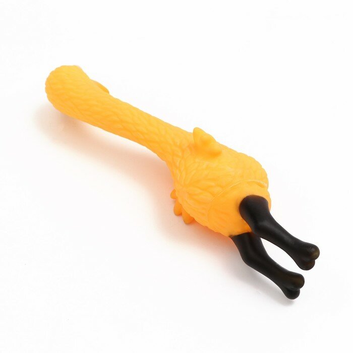 Пижон Игрушка пищащая "Фламинго" для собак, 22,5 см, жёлтая - фотография № 3