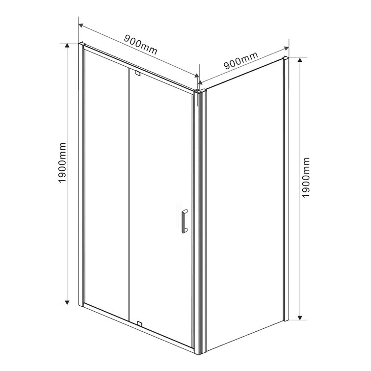 Душевой уголок Vincea Intra VSR-1I809090CL, 800/900х900, хром, стекло прозрачное - фотография № 2