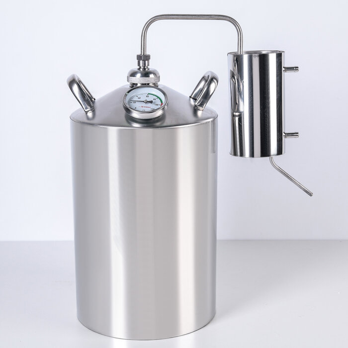 фото Дистиллятор, 12 л, горло 40 мм, с термометром, клапан