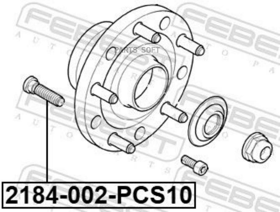 FEBEST 2184002PCS10 Шпилька колесная (10 шт. в упаковке)