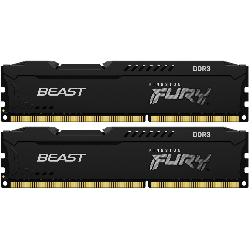Оперативная память Kingston Fury 2x4Gb DDR3 DIMM 1600MHz Beast Black KF316C10BBK2/8