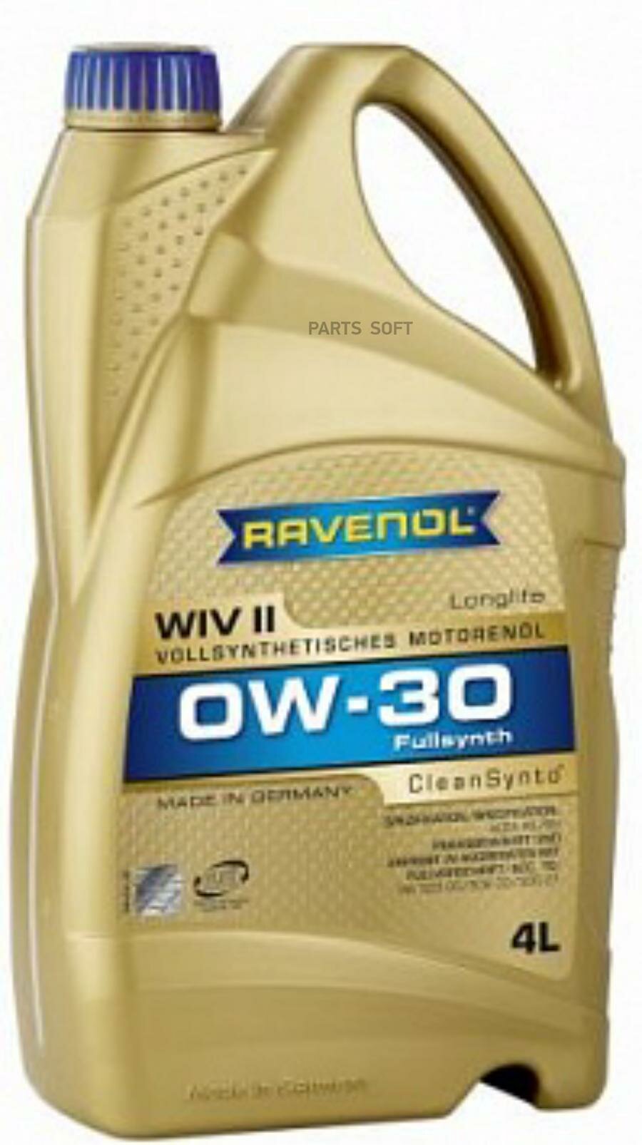 RAVENOL 1111101-004-01-999 Моторное масло RAVENOL WIV II SAE 0W-30 ( 4л) new