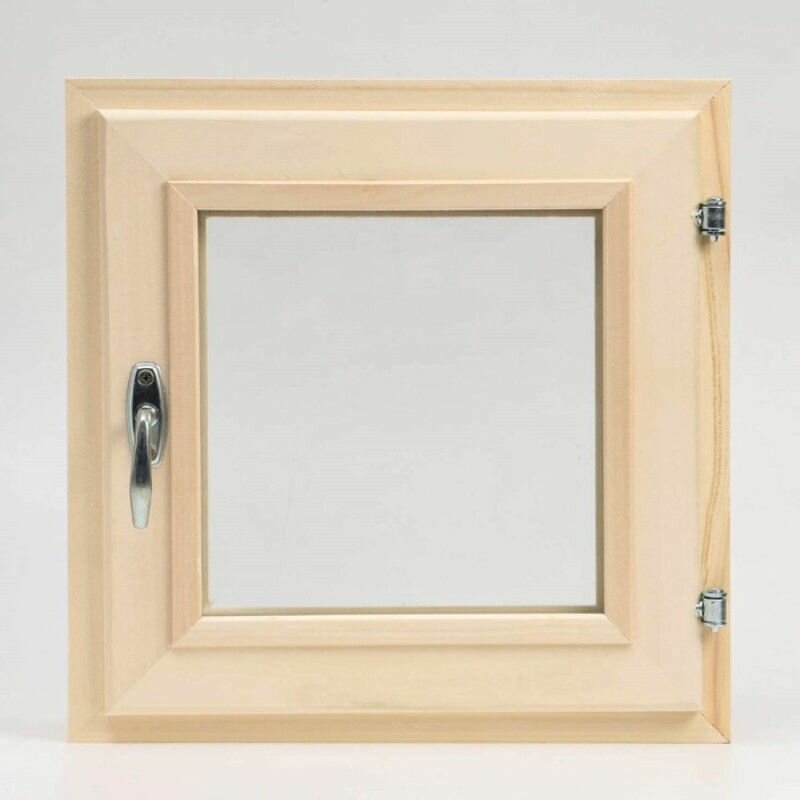 Окно - форточка 40х40 см прозрачный стеклопакет липа - фотография № 1