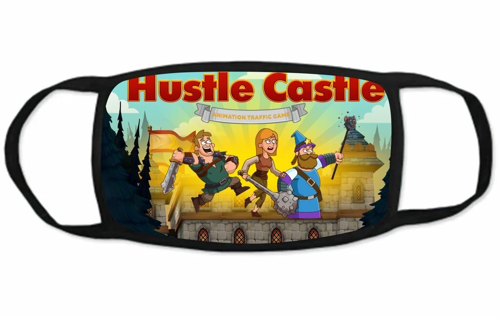 Маска на лицо Hustle Castle, Хастл Кастл №6, Взрослая - 20 на 12,5 см