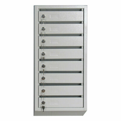 Ящик почтовый КП-8 8-секционный металлический серый 380x190x860 мм, 286262 - фотография № 2
