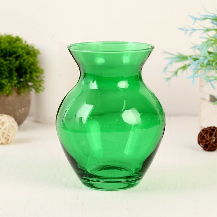 фото Ваза "Зелёная" d-8.5см, 11х14,5см