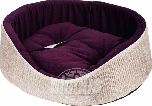 Лежанка для домашних животных Премиум флок Violet малая цвет: серый, фиолетовый, 49x38x16 см - фотография № 1