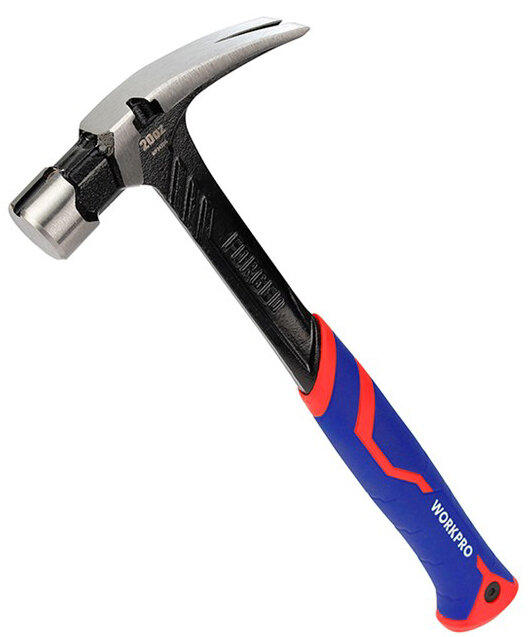 фото Молоток-гвоздодер WORKPRO цельнометаллический 450 г WP241013