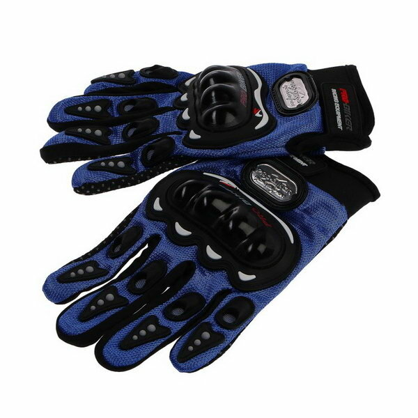 Перчатки мотоциклетные с защитными вставками пара размер L синий