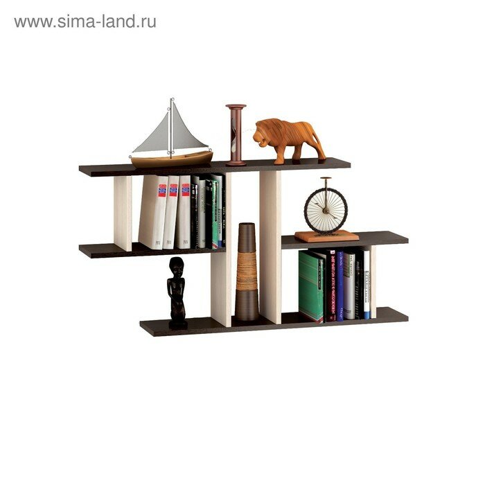 фото Полка навесная ПН-04, 600х1050х180, Венге/Ясень анкор светлый