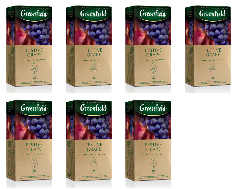 Чай фруктовый в пакетиках для чашки Greenfield Festive Grape, 25*2 г (комплект 7 шт.) 6005220
