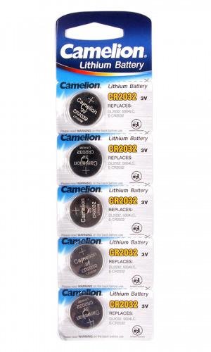 Camelion CR2032 Lithium Battery 3V BL5 , 5шт.