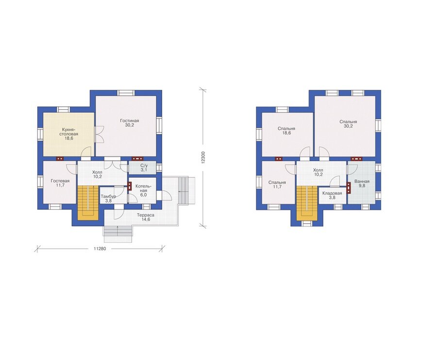 Проект дома Plans-37-54 (168 кв.м, кирпич 510мм) - фотография № 2