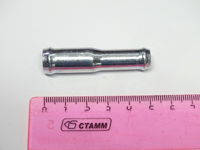 Трубка соединитель для патрубков прямая с перех. D12х10 L= 50 мм (металл)