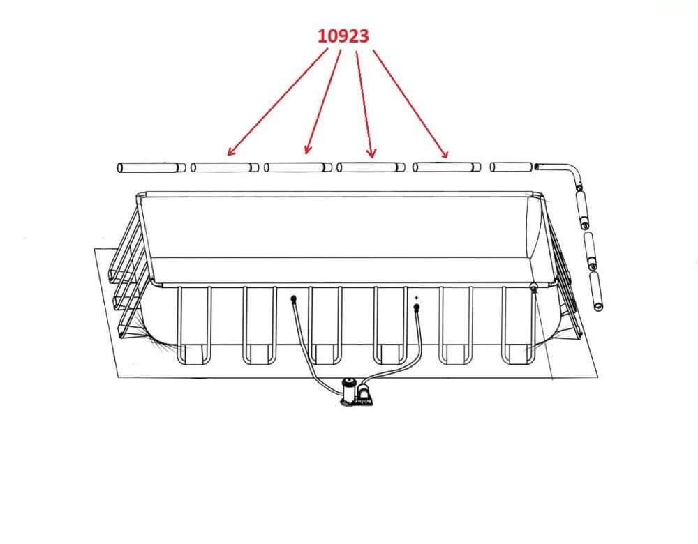 Горизонтальная балка (C) для прямоугольного каркасного бассейна Intex Ultra Frame 10927A - фотография № 2