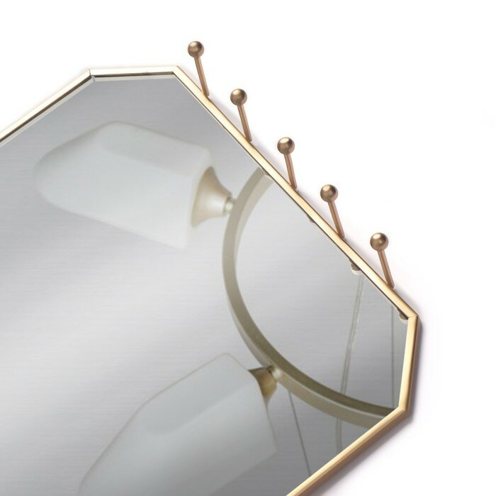Queen fair Зеркало настенное «Геометрия», зеркальная поверхность 19,3 × 24,4 см, цвет золотистый - фотография № 3
