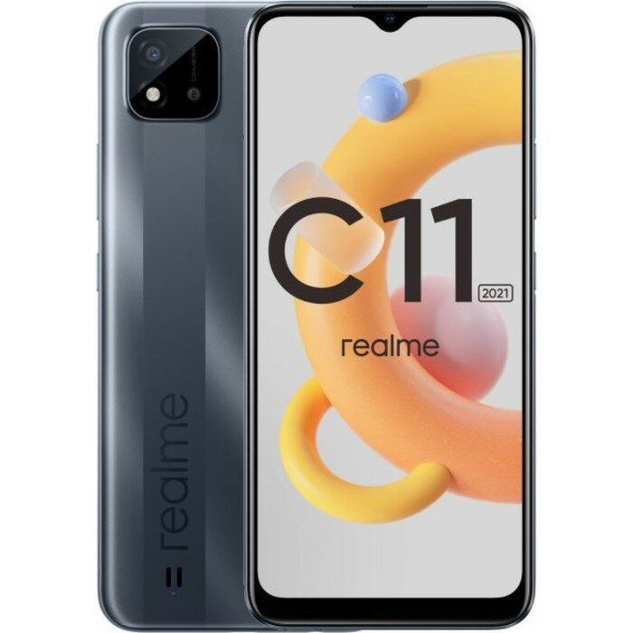 Смартфоны Realme Смартфон Realme С11 2021, 6.52", LCD, 2 sim, 2 Гб, 32 Гб, 8 Мп, 5000 мАч, NFC, серый