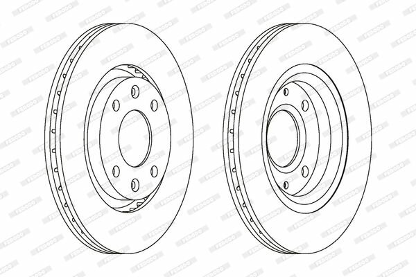 Диск тормозной передний для Пежо 206 1998-2009 год выпуска (Peugeot 206) FERODO DDF1140