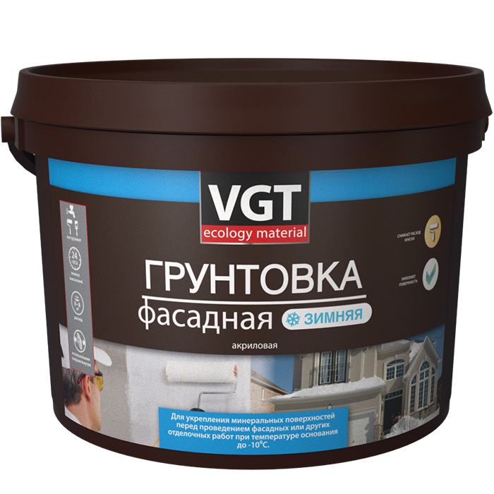 Грунтовка Фасадная Зимняя VGT ВД-АК-0301 30кг до -10°С / ВГТ.