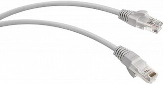 Патч-корд Wrline U/UTP (Hyperline) WR-PC-RJ45-UTP-5E-3-GY, категория 5е, 2xRJ45, неэкранированный, серый, LSZH, 3м