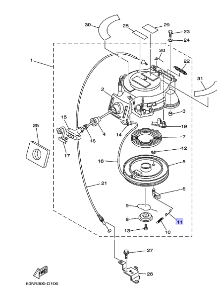 Пружинка Yamaha 68T1578400