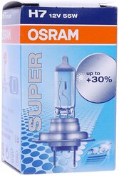 Лампа галогенная OSRAM H7 55W PX26d+30% Super 12V, 64210SUP