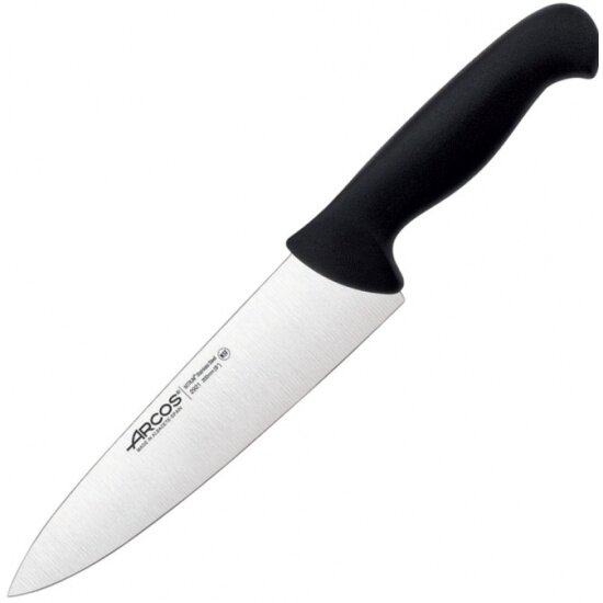 Нож кухонный ARCOS «Шеф» 20 см, рукоятка черная (292125)
