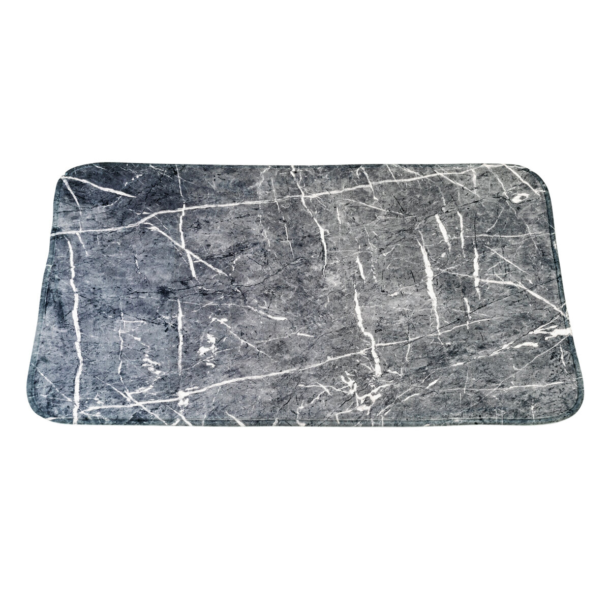 Коврик для ванной комнаты Swensa Marble 80x50 см цвет тёмно-серый