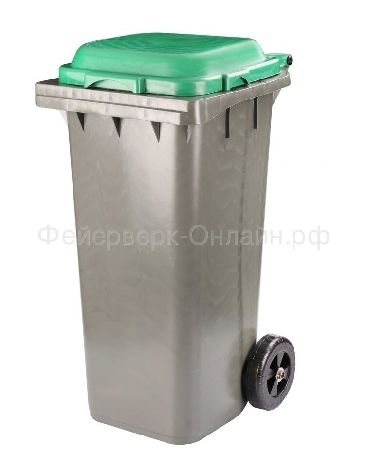Бак Полимербыт на колесах для мусора зеленый 120 л