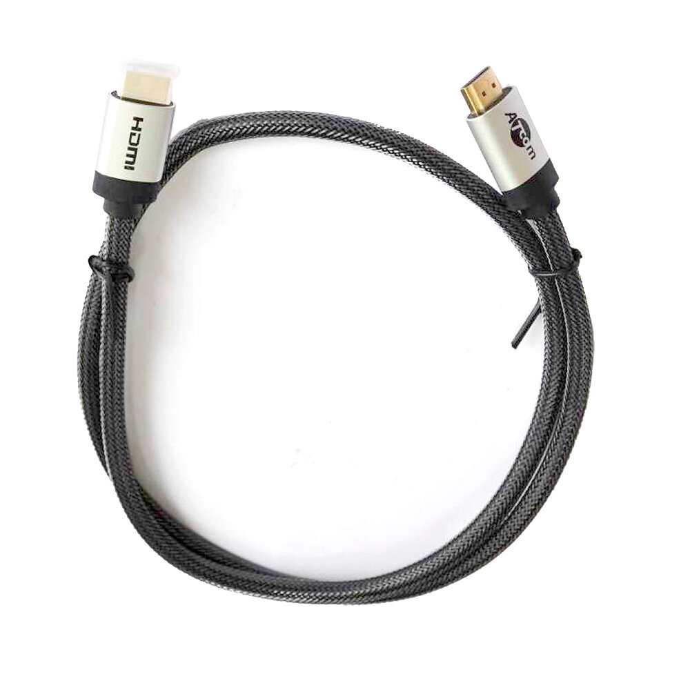 Кабель Atcom HDMI-HDMI v2.0 2,0м (HIGH speed, Metal gold, в оплетке , блистер)