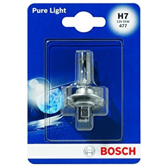 Лампа галогенная BOSCH H7 Pure Light 12V 55W, 1 шт., 1987301012