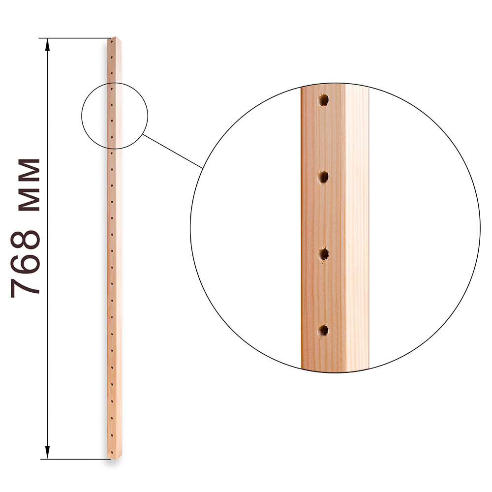 Стойка для деревянного стеллажа односекционная 768 мм
