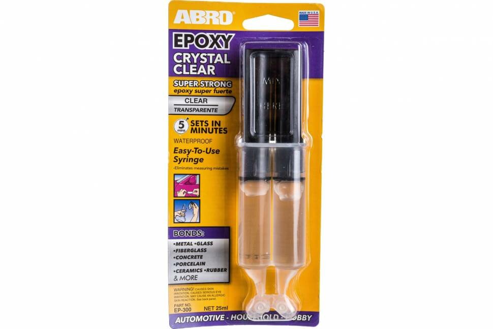 фото Эпоксидный клей в шприце ABRO INDUSTRIES INC прозрачный, 25 мл EP-300